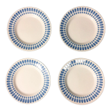 Set of 4 plates Digoin Sarreguemines "Tartan"