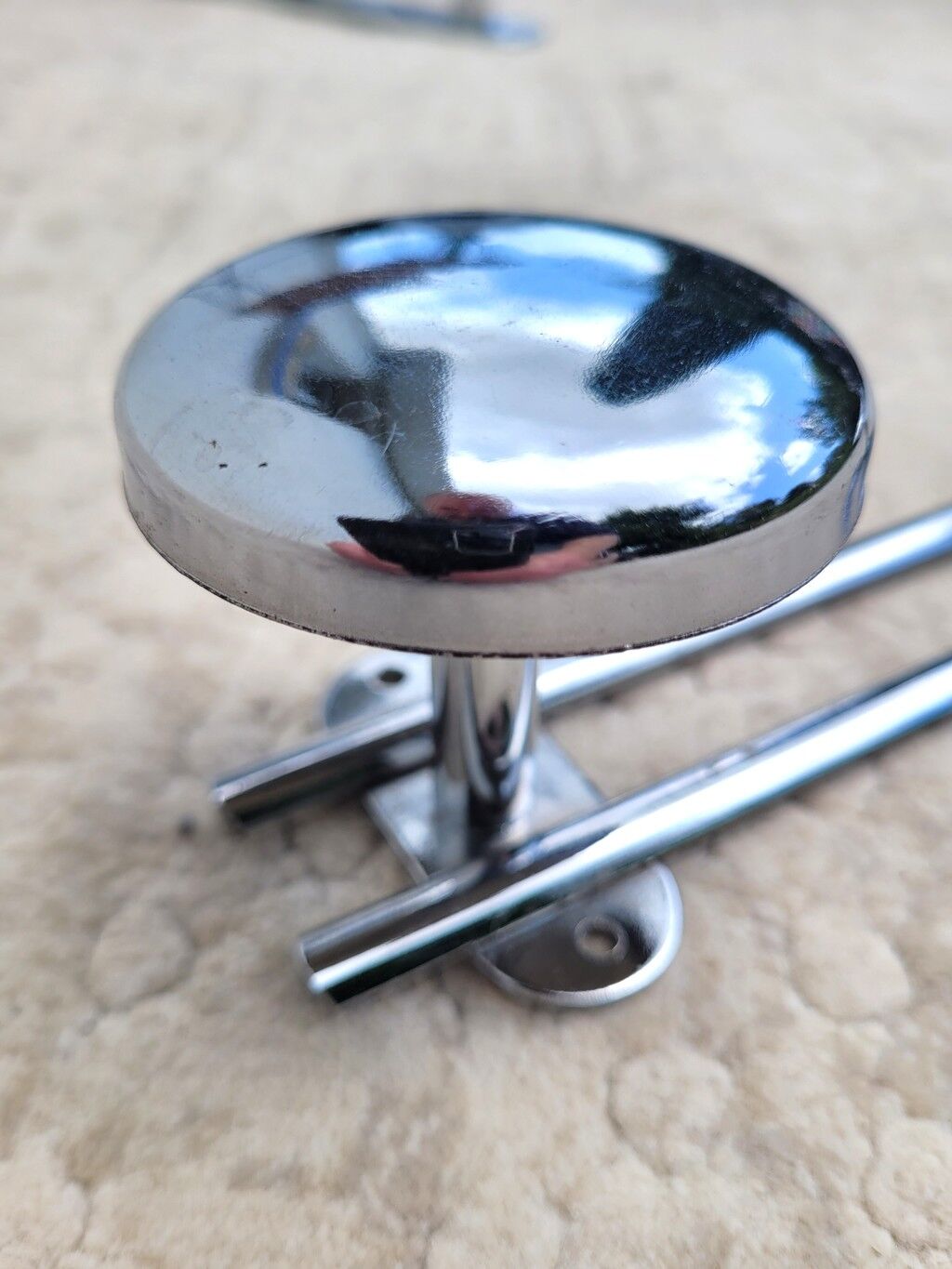 Vintage chrome wall coat rack 2p round
