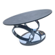 Olympe table with swivel tops in glass and gray ceramic