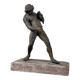 Faun with a Wineskin, Large Bronze Patina Excavated, Object from the Grand Tour, 19th Century