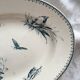 Oval ironstone dish with flowers and birds "Malaga" Petrus Regout