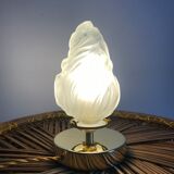 Brass table lamp and vintage torch globe