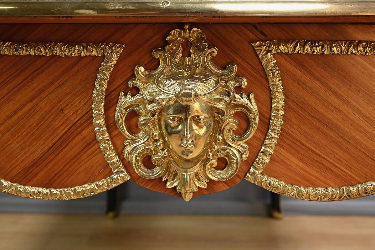 Regency style marquetry desk in precious woods – Late 19th century