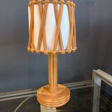 Louis Sognot vintage rattan lamp