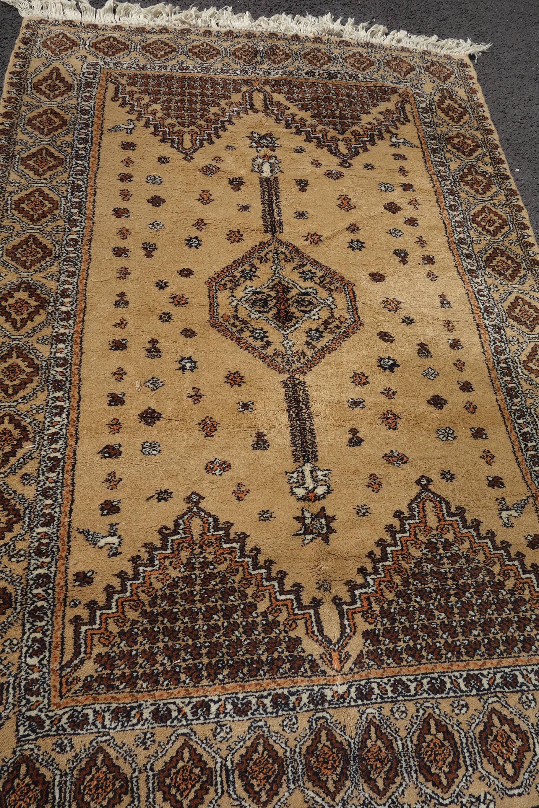 Old carpet from fez morocco very tight wool hand woven