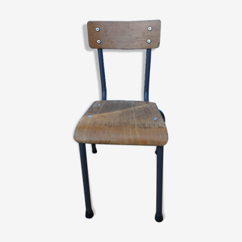 Chaise d'écolier enfant en bois