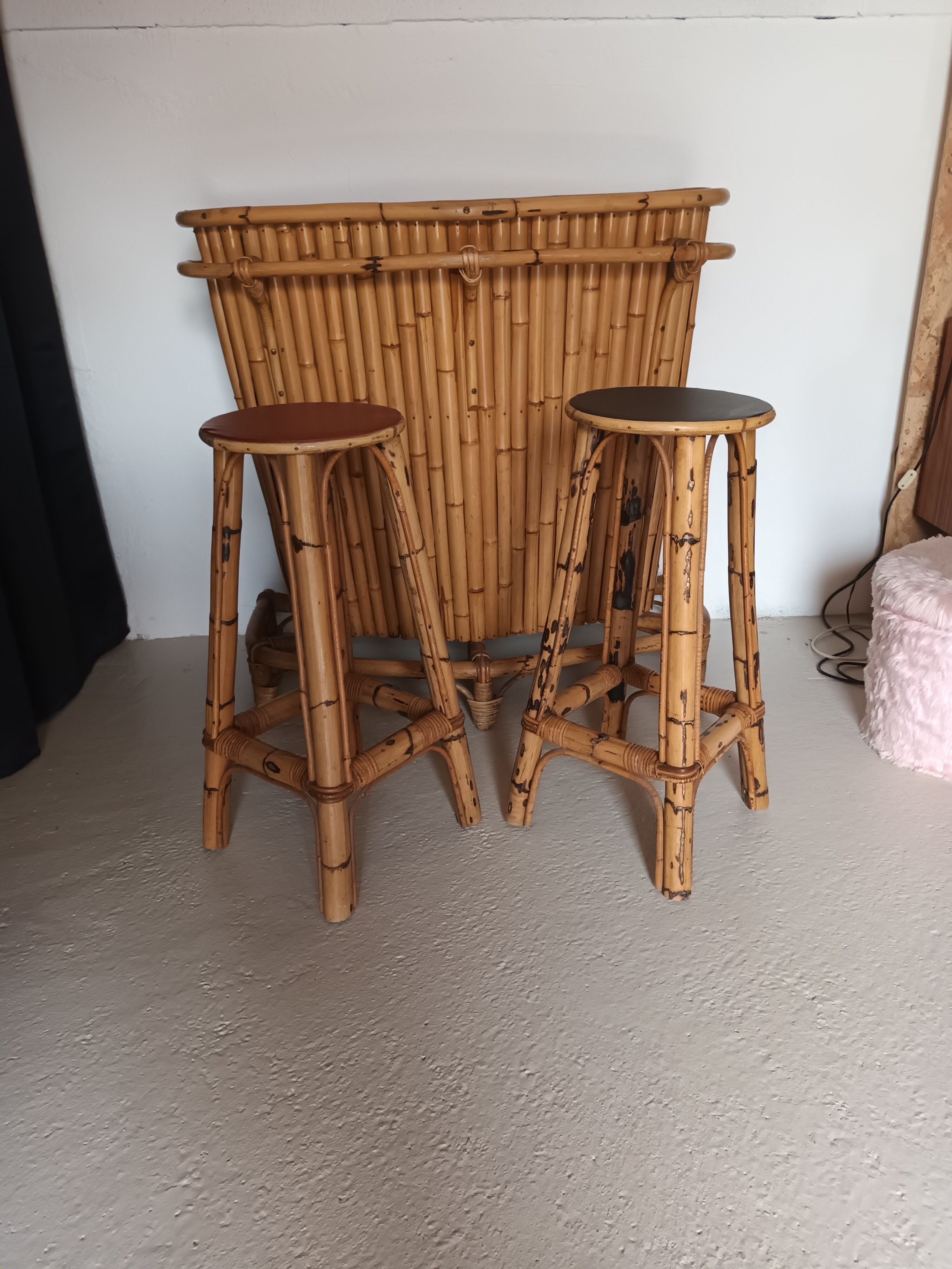 Vintage bamboo bar