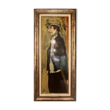 Oil on canvas - portrait of an elegant