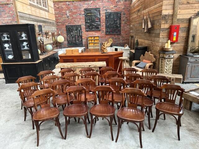 Suite of 23 bistro chairs