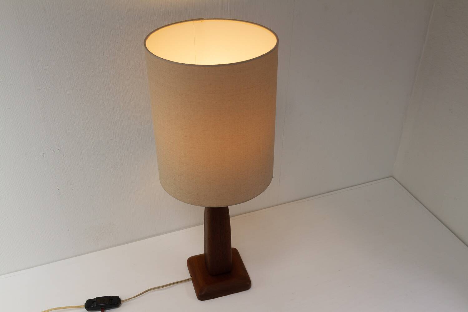 Vintage Danish Teak Table Lamp, 1960s