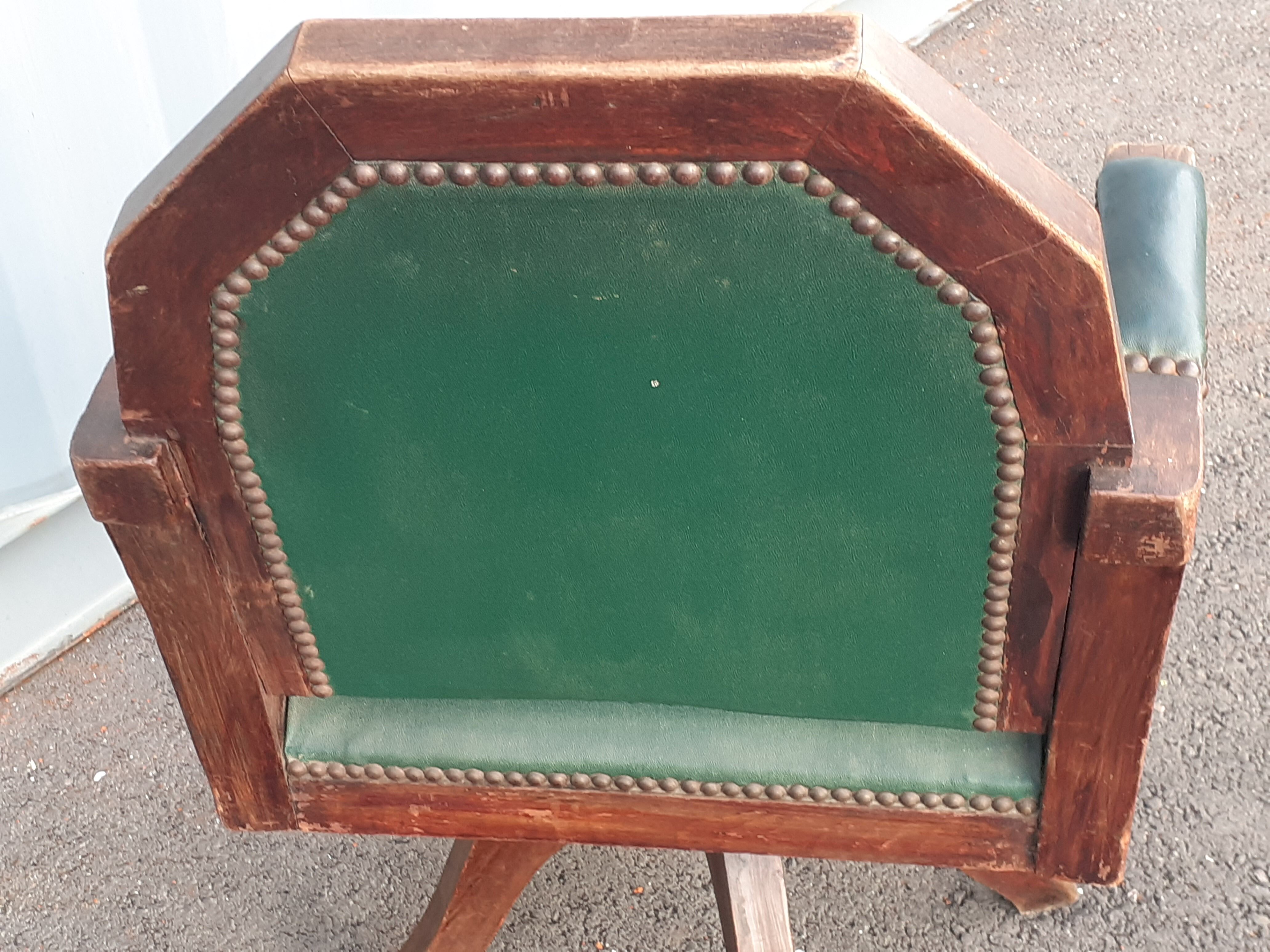 Fauteuil de bureau ancien administratif pivotant vintage