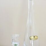 Liqueur set, blown glass, signed Portieux, 1 carafe & 6 stemmed glasses