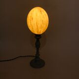 Vintage ostrich egg laying lamp