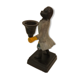 Cast iron servant monkey candle holder