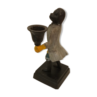 Cast iron servant monkey candle holder