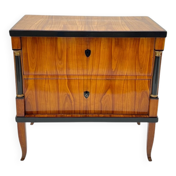 Biedermeier Chest of Drawers in Ebonized & Gilded Cherry Wood, Franconia, 1820s
