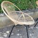 2 Rattan shell armchairs and metal legs