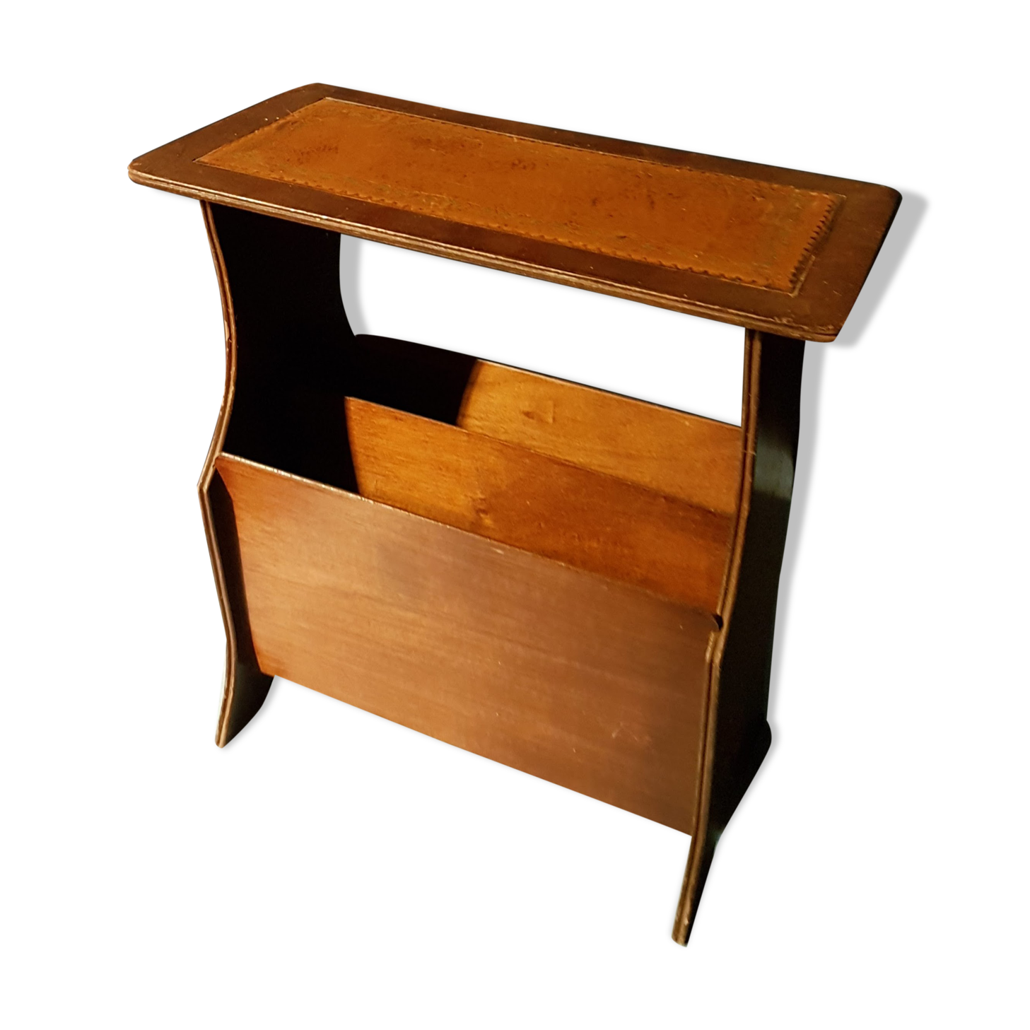 Wooden and leather magazine table/door