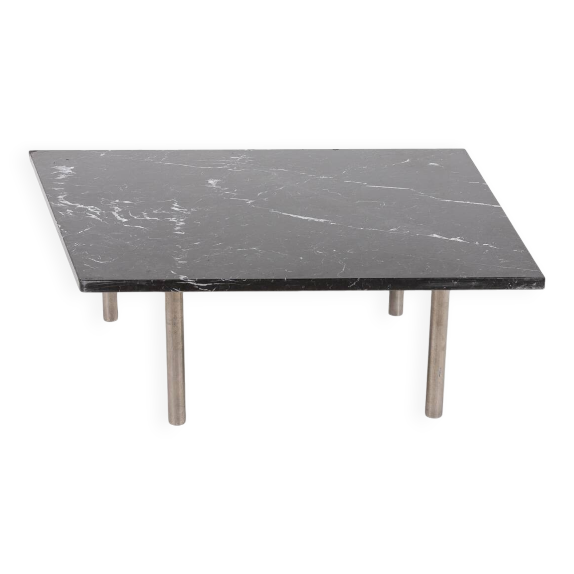 Table basse architecturale unique en marbre des années 1980, Italie
