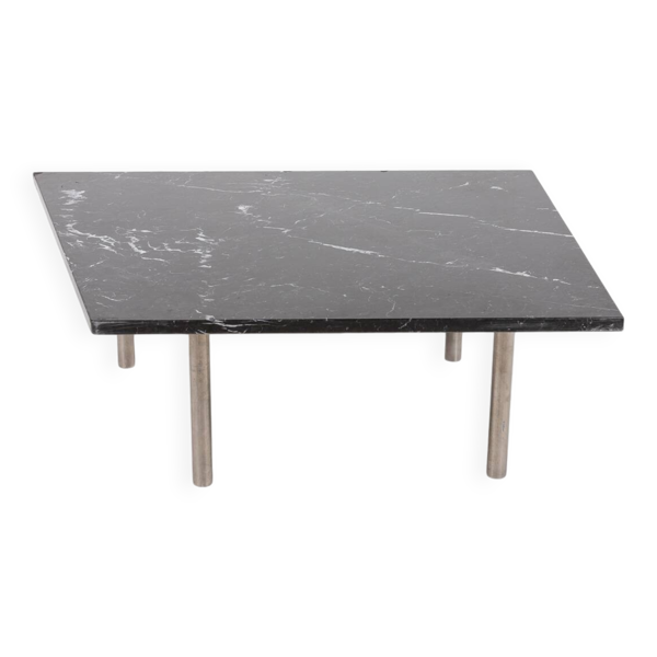 Table basse architecturale unique en marbre des années 1980, Italie
