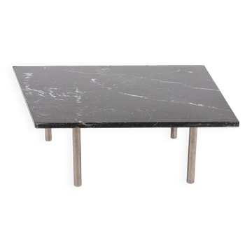 Table basse architecturale unique en marbre des années 1980, Italie