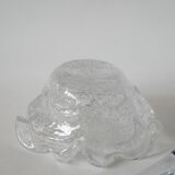 large Biot style bubbled glass mortar with pestle Design 1970