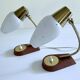 Pair of Scandinavian Lamps, Teak Glass