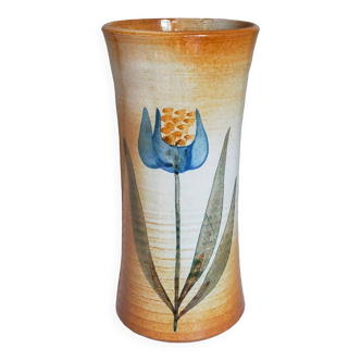 Vintage enameled stoneware potter's diabolo vase