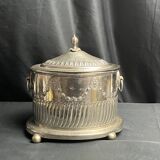 Boite à thé, biscuits en métal argenté, Maroc XXème