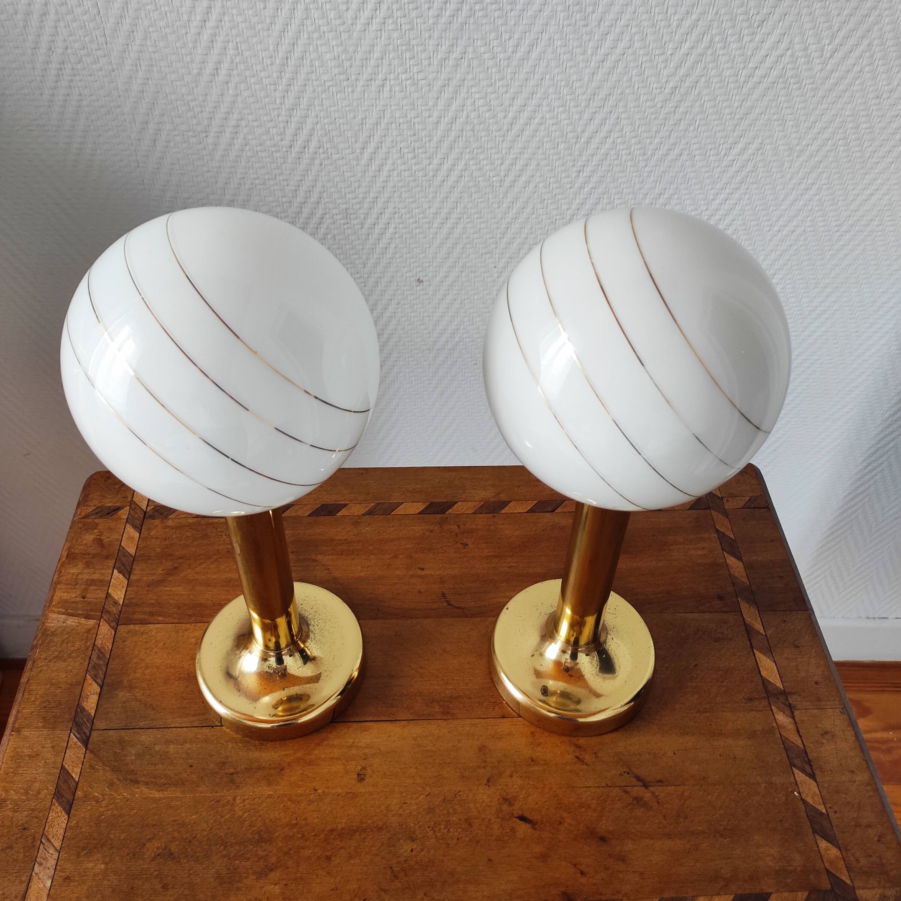 Pair of vintage ball lamps from the 1970s