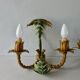 Pair of bamboo and palm sconces in metal 70s