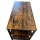 Vintage wooden console / desk with black frame