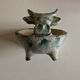 Cubist zoomorphic catchall in glazed earthenware