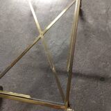 Rolling coffee table in vintage gilded bronze