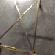 Rolling coffee table in vintage gilded bronze