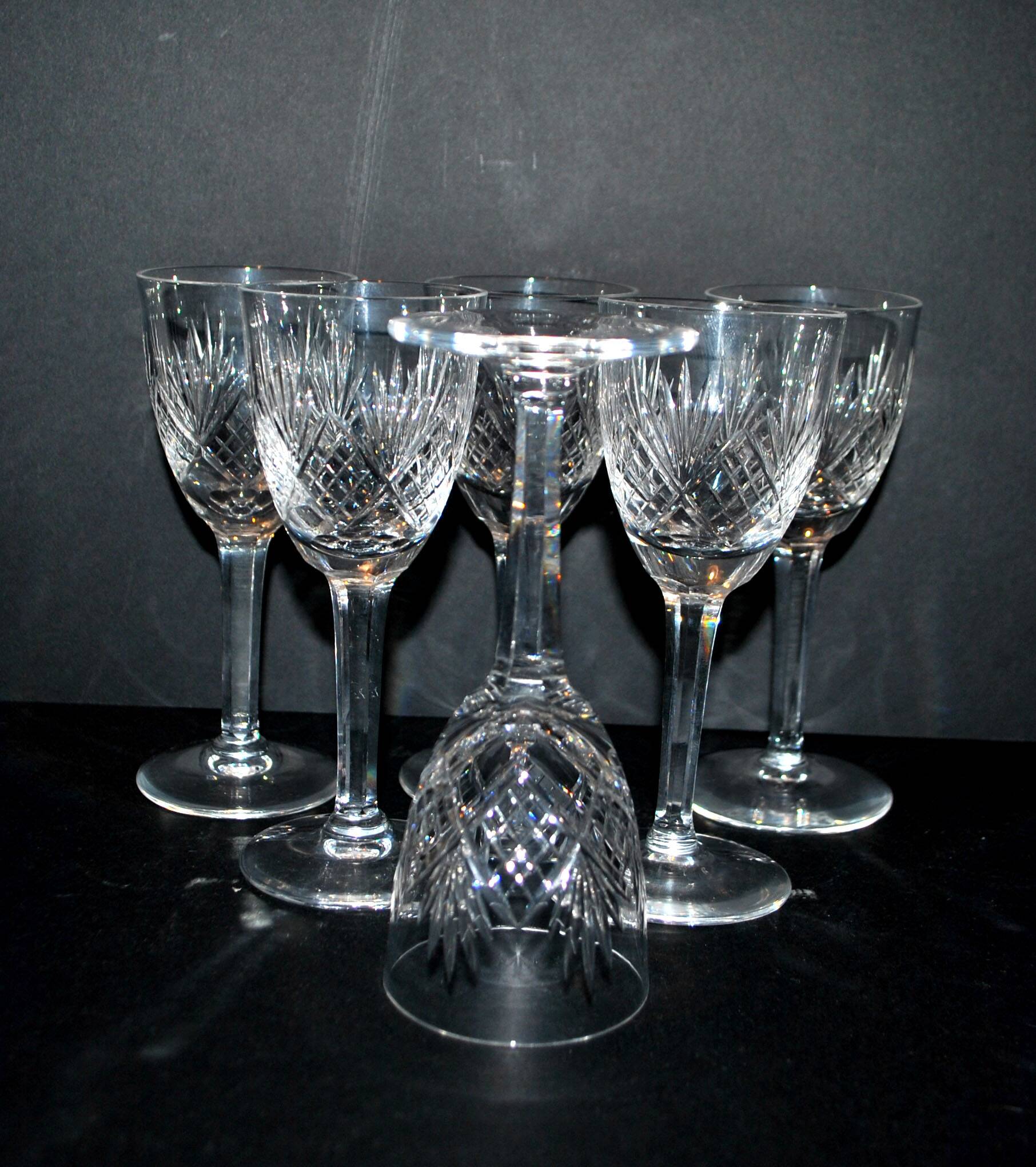 Set of 6 junon stemmed glasses cristallerie lorraine lemberg dlg chantilly h13.5