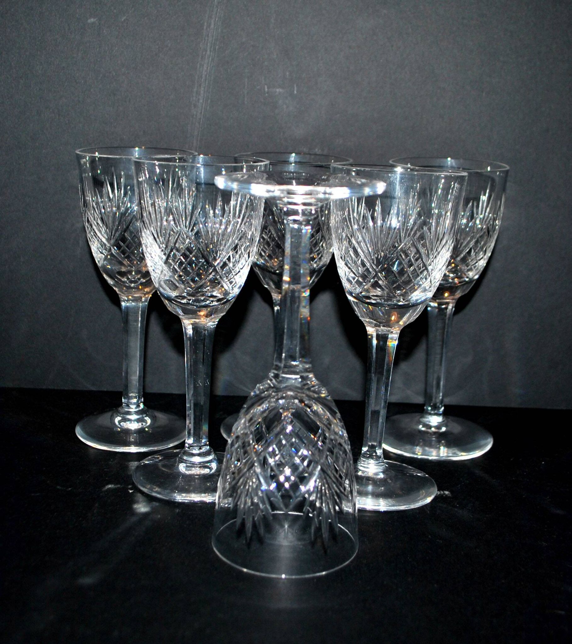 Set of 6 junon stemmed glasses cristallerie lorraine lemberg dlg chantilly h13.5