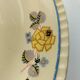 Ivory and blue geometric floral decoration plate, 1940s–50s