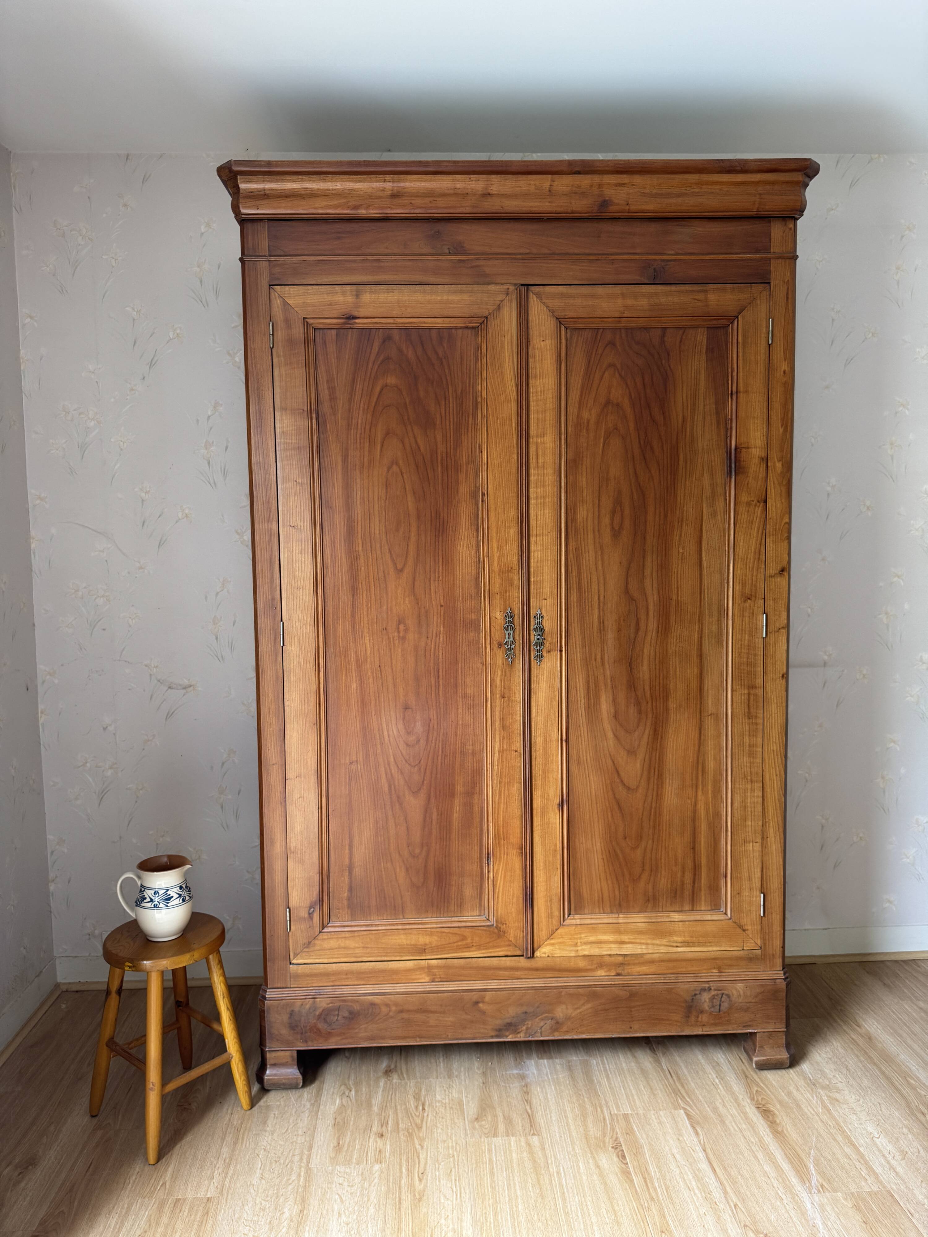 Large Louis Philippe oak wardrobe H: 2m25
