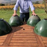 4 abat-jours émaillés industriels