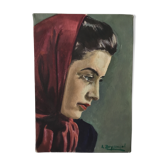 Oil on canvas portrait