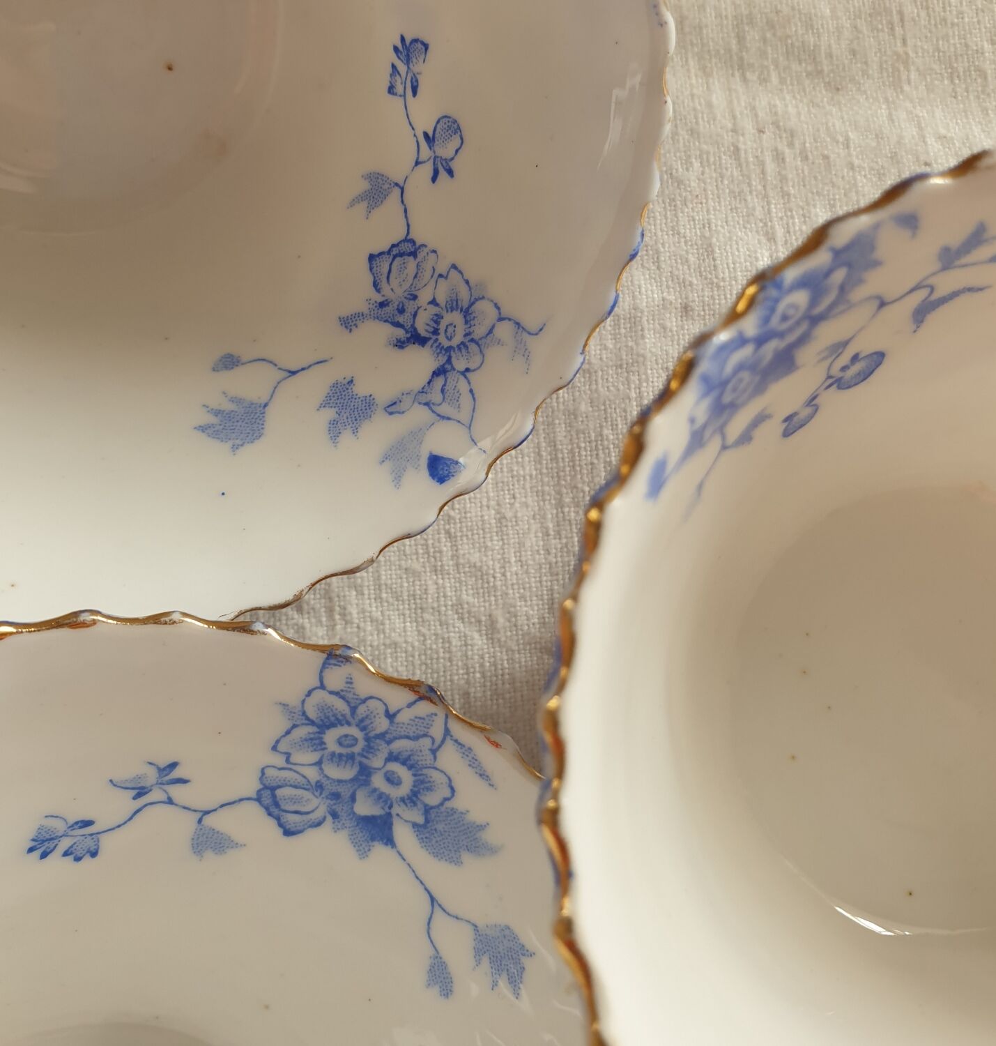 Trio of fine porcelain cups