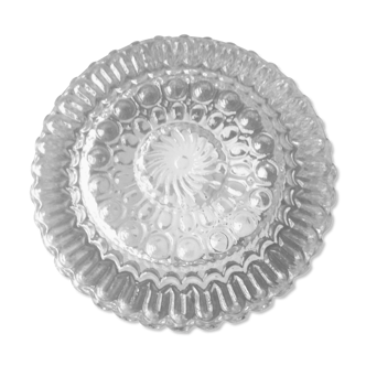Round ceiling lamp in bubbled glass 60s-70s