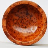 Mid Century Turned Oak Burl Bowl  Centerpiece Bowl
