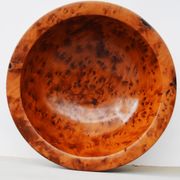 Mid Century Turned Oak Burl Bowl  Centerpiece Bowl
