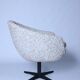 Fauteuil pivotant, tissu bouclé rouge et orange, années 1970