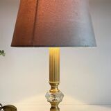 Vintage lamp in gold metal and crystal