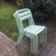 4 chaises vintage tolix bois et métal vert d'eau 1950
