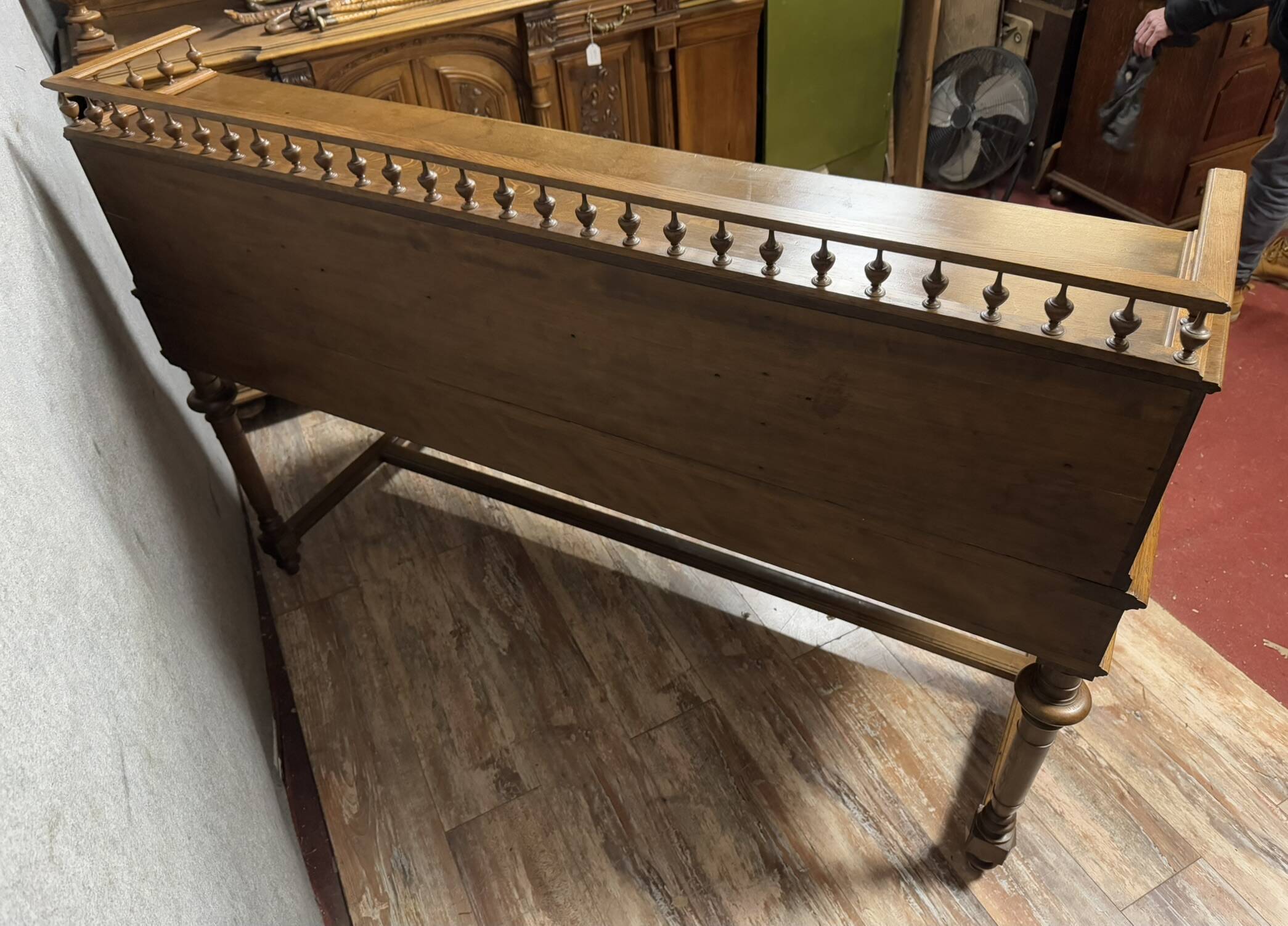 Renaissance style desk in solid oak circa 1850