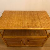 Commode en rotin vintage